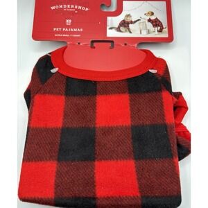 NWT Wondershop at‎ Target XSmall Black Red Buffalo Checker Pet Pajamas